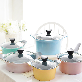 full image Caro ceramic-coating pot.saucepan round multi color.Die-cast Aluminum.