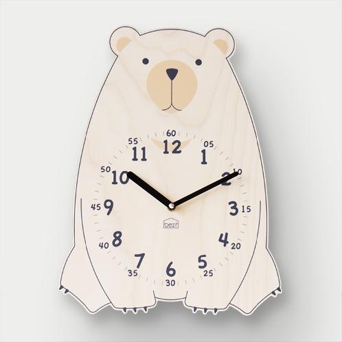 Brown Bear non-ticking Silent Wall Clock