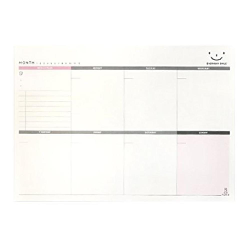 [Plan D] Weekly Desk Note Pad Wide & Smart Weekly Planner