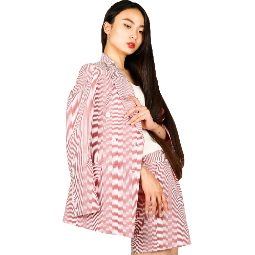 SUIT HEEL SEERSUCKER STRIPE DOUBLE SUIT