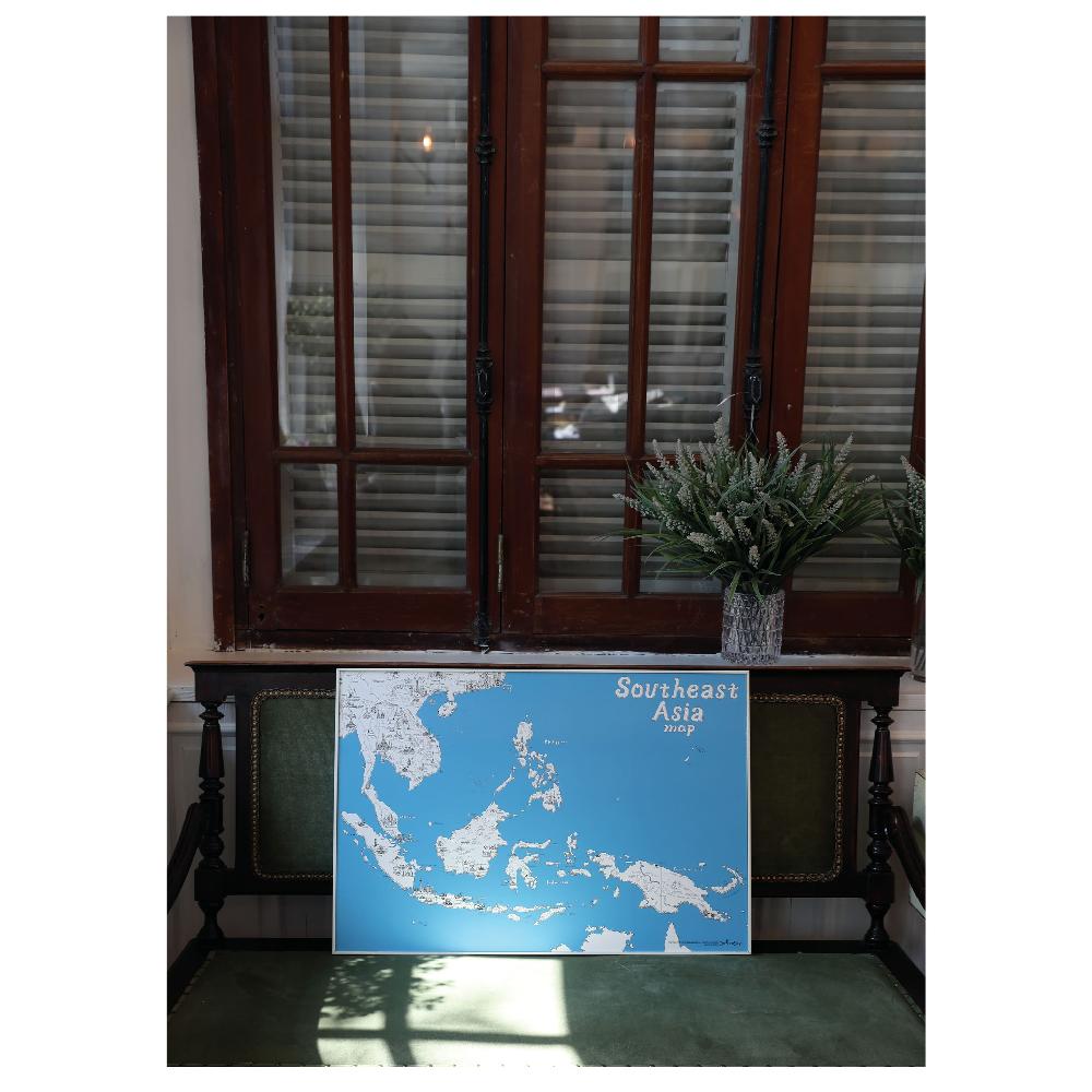 Dream Sky Nation-Map Decorative Coloring Painting DIY Paper Continent Map - Southest Asia