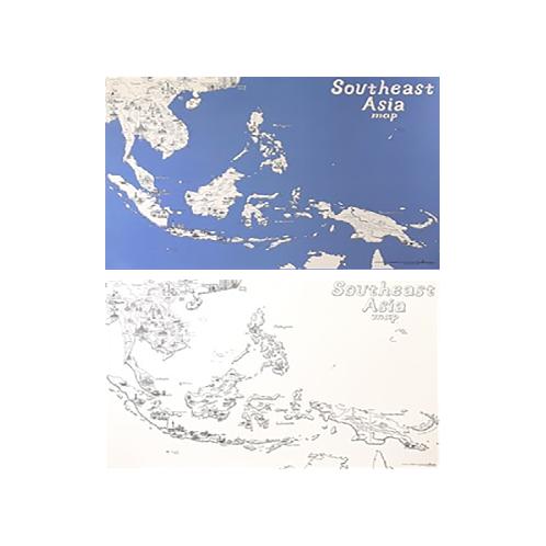 Dream Sky Nation-Map Decorative Coloring Painting DIY Paper Continent Map - Southest Asia