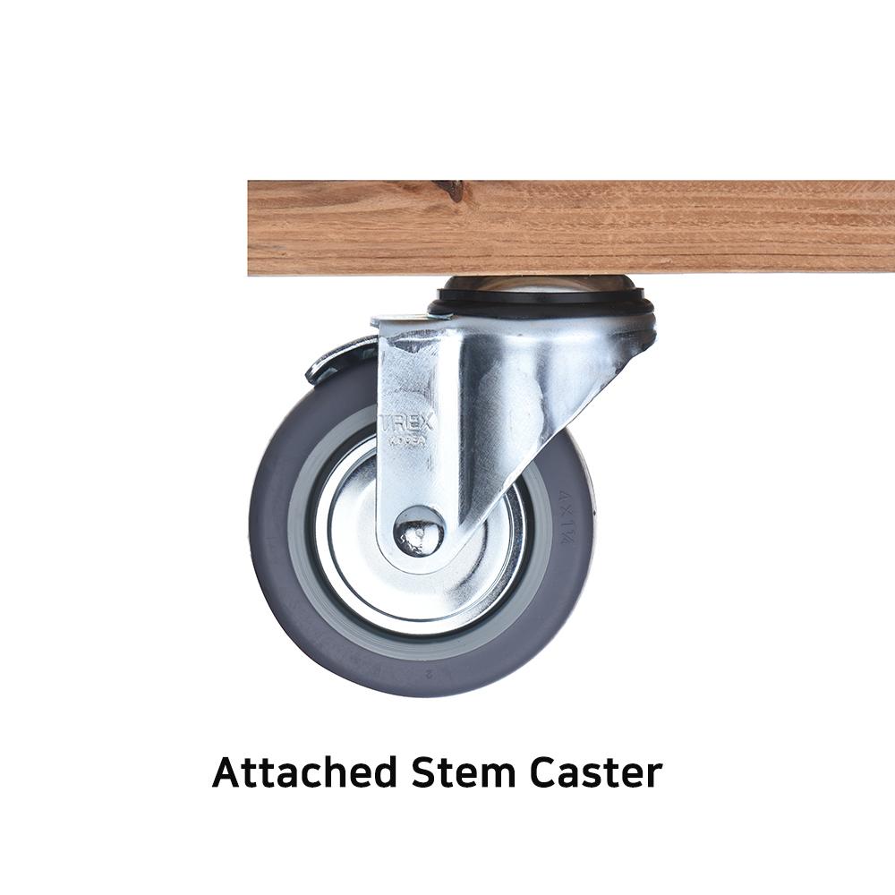 Easy Install, 4inch Heavy Duty Casters, All Swivel 1/2-13UNC1 Stem Caster with  Rubber Plastic Wheel