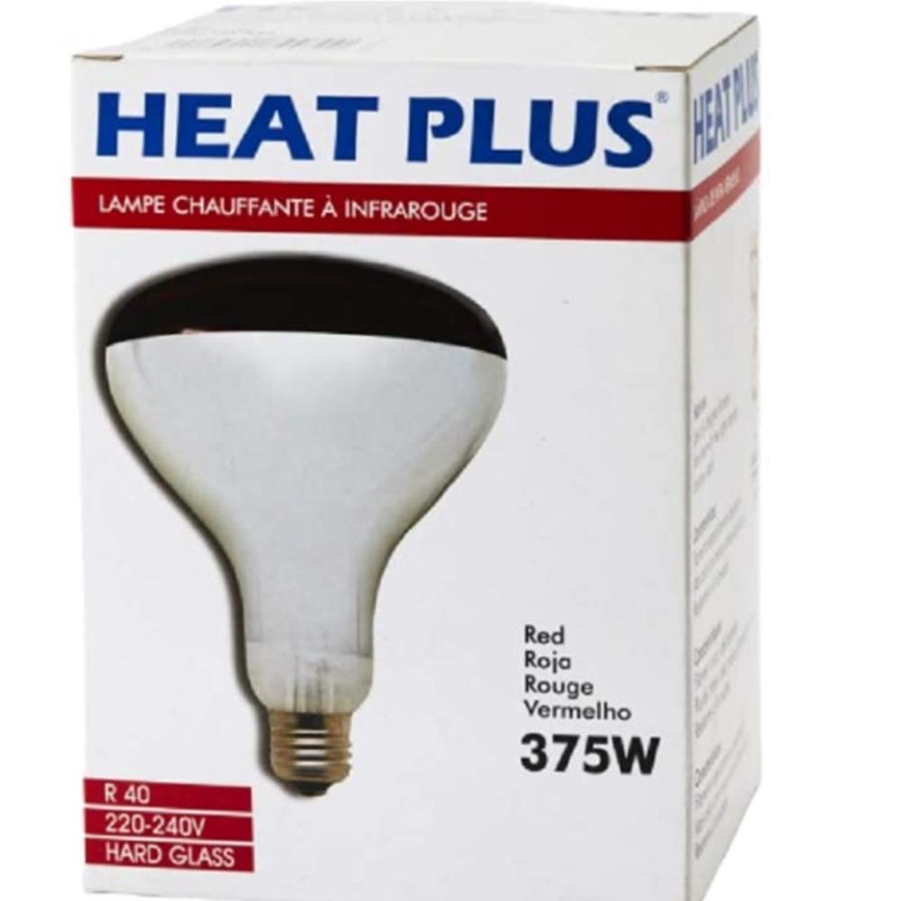 JK HEAT PLUS 375W R40 Clear Infrared Heat Bulb Hard Glass 110-120V