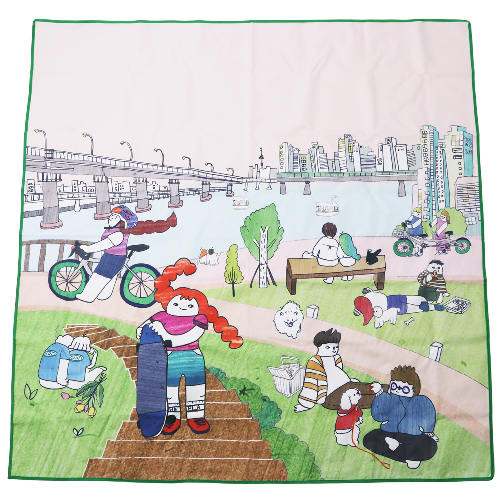 Story-telling Picnic Mat about Han River Series | picnic at HanRiver Park, lovely design mat, seoul story,the gil