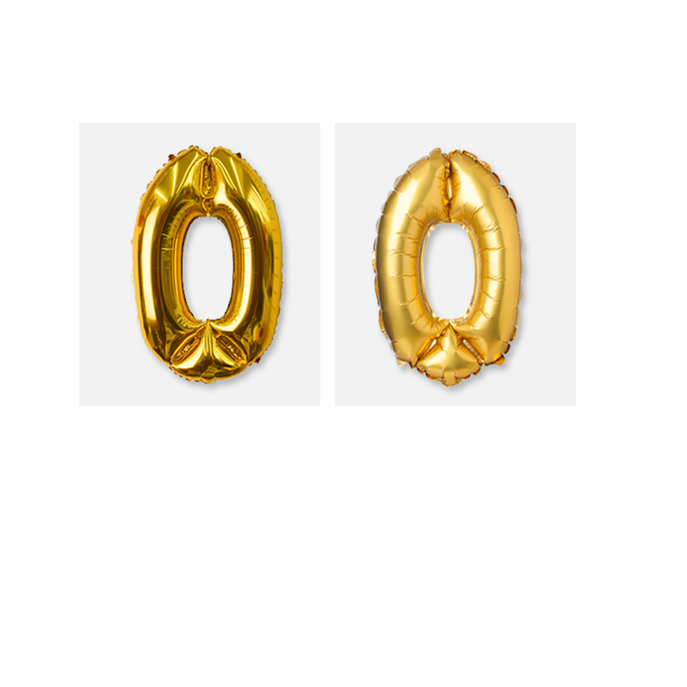 Balloon for an event and a birthday shaped numbers (gold)