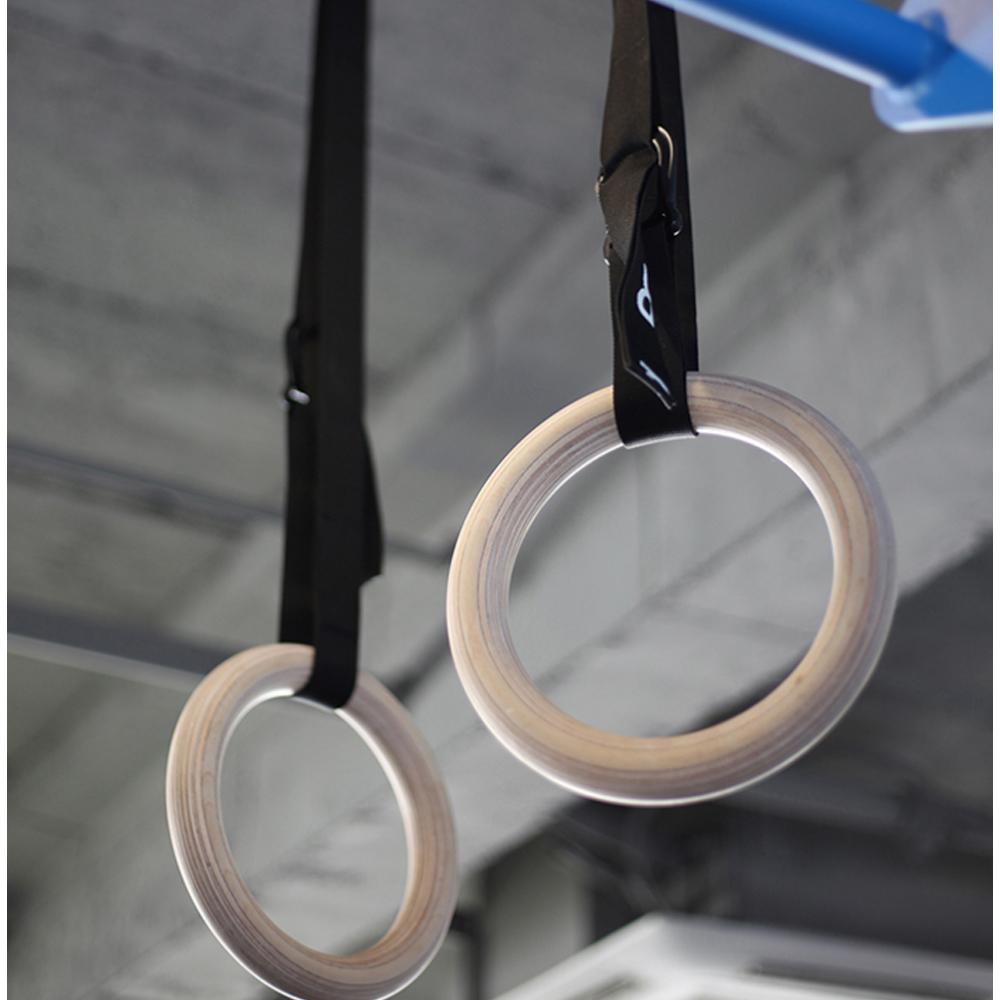 DODAM Factory Supply Wooden Gymnastic Rings With Adjustable Straps 2 buyers