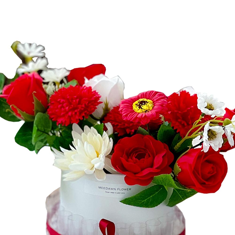  Soap Flower Carnations Center Piece  L (Cherry Red)