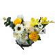 full image  Soap Flower Carnations Center Piece  M (White Yellow)