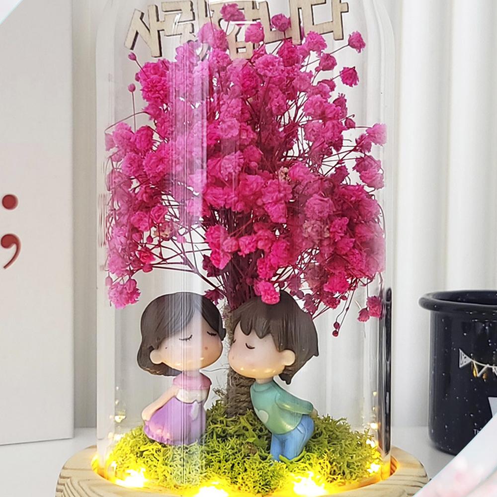 LED Couple Blossom Glass Dome Mood Light Pure Love