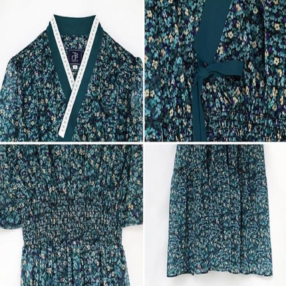 LEESLE Ylang Summer Chiffon Short Sleeves Women Hanbok Long Dress