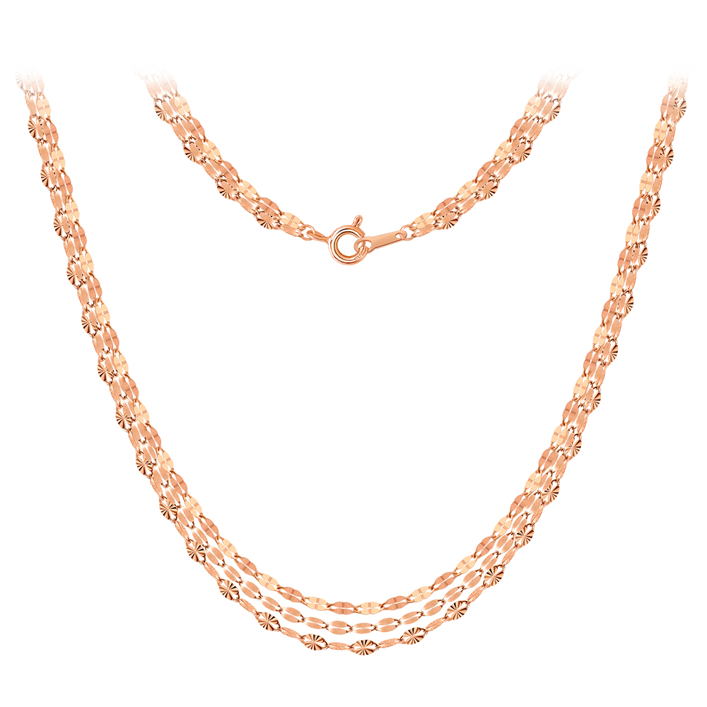 GOLD JJR MIRROR FLAT CABLE CHAIN NECKLACE & BRACELET